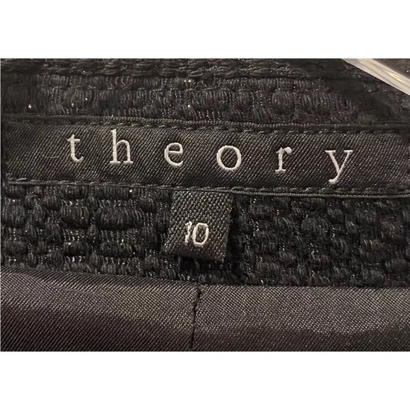 Theory Black Sparkle Tweed Jacket Blazer Career Size 10 - Picture 4 of 5